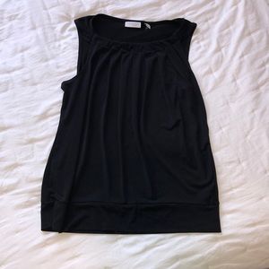 Black silky tank top.